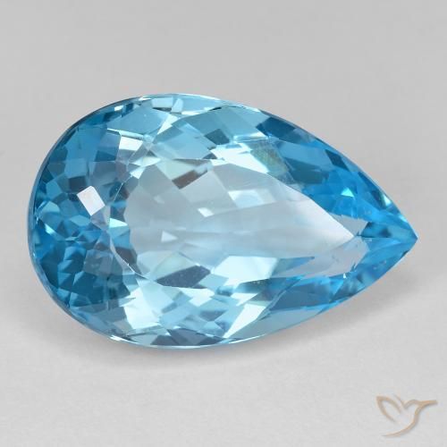 Topacio Azul Cielo natural de 26.23 ct, En forma de pera, VVS-VS