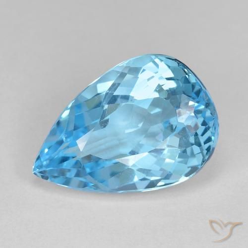 12.05ct Natural Azul Cielo Topacio, En forma de pera, VVS-VS