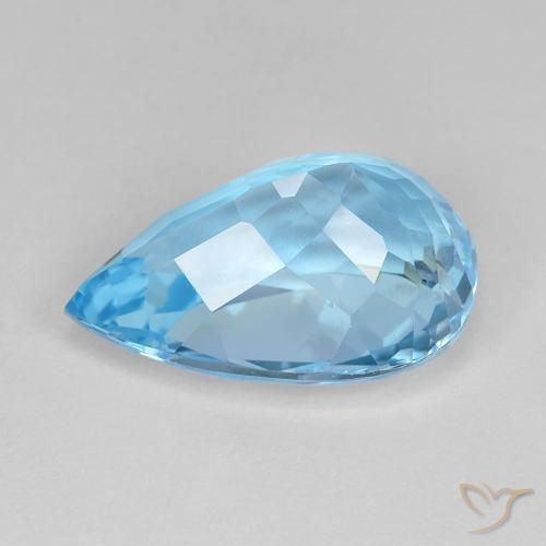 Topacio Azul Cielo natural de 12.05 ct, En forma de pera, VVS-VS