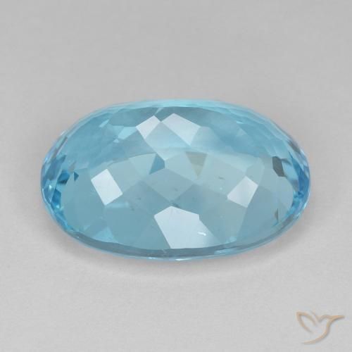 Topacio Azul Suizo natural de 16.59 ct, Ovalada, VVS-VS