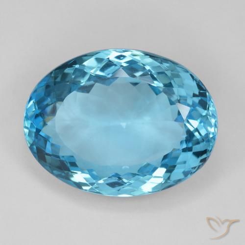 26.21ct Natural Azul Suizo Topacio, Ovalada, VVS-VS