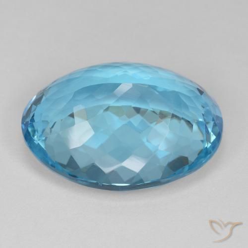 Topacio Azul Suizo natural de 26.21 ct, Ovalada, VVS-VS