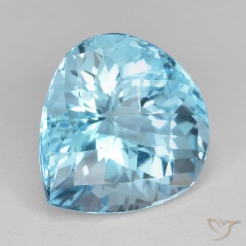 Topacio Azul Suizo natural de 18.11 ct, En forma de pera, VVS-VS