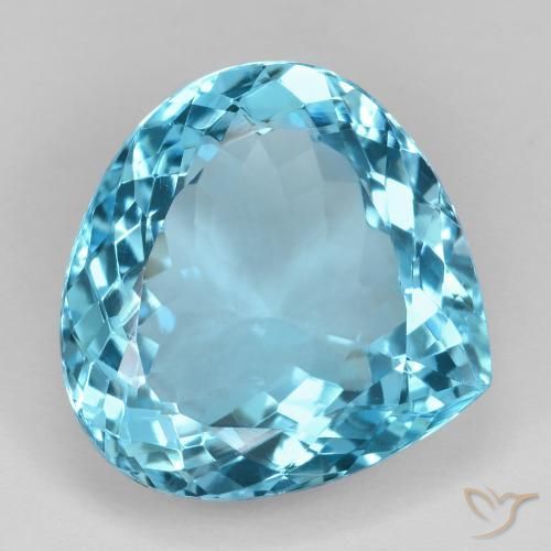 Topacio Azul Suizo natural de 19.02 ct, En forma de pera, VVS