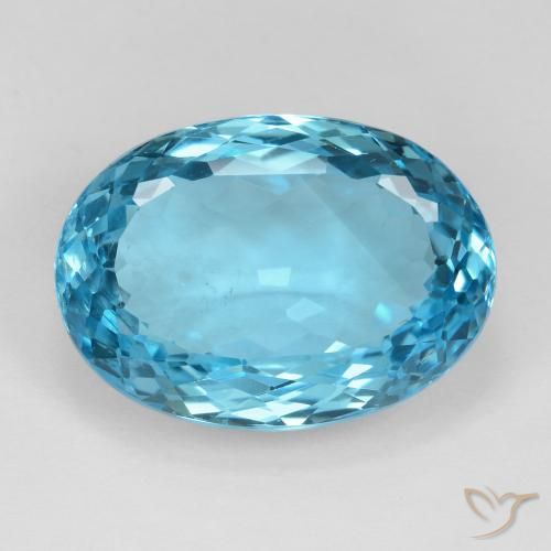 24.69ct Natural Azul Suizo Topacio, Ovalada, VS