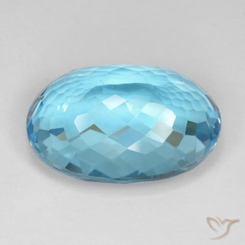 Topacio Azul Suizo natural de 24.69 ct, Ovalada, VS