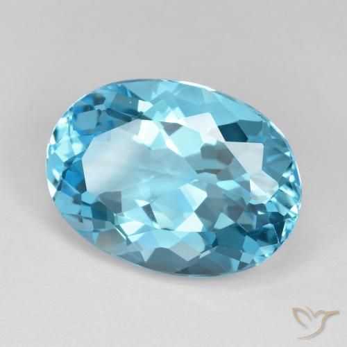 Topacio Azul Suizo natural de 18.38 ct, Ovalada, VVS
