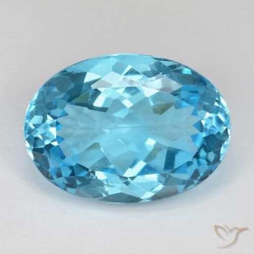 19.31ct Natural Azul Suizo Topacio, Ovalada, VS