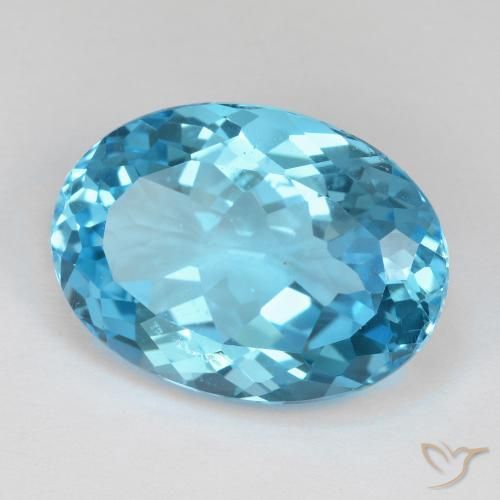 Topacio Azul Suizo natural de 19.31 ct, Ovalada, VS