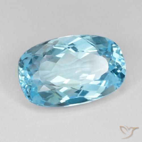 Topacio Azul Suizo natural de 12.60 ct, Forma Cojín, VVS