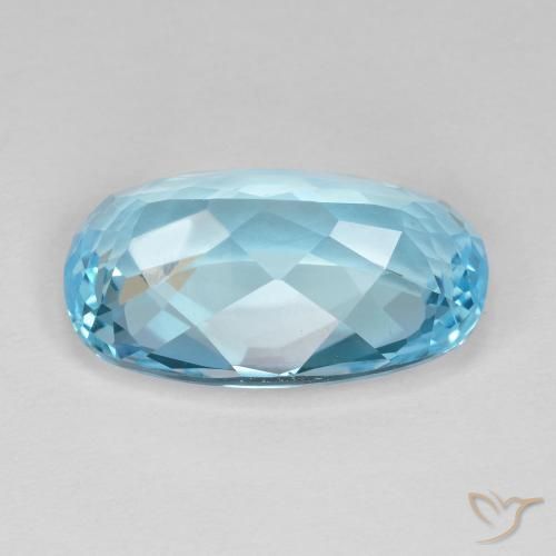 Topacio Azul Suizo natural de 12.60 ct, Forma Cojín, VVS