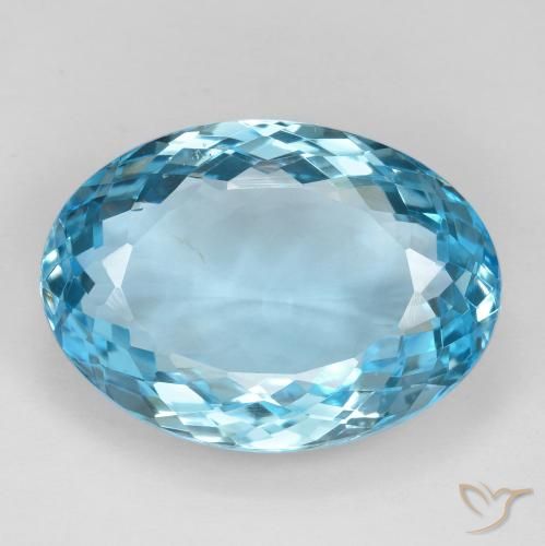 27.65ct Natural Azul Suizo Topacio, Ovalada, VVS