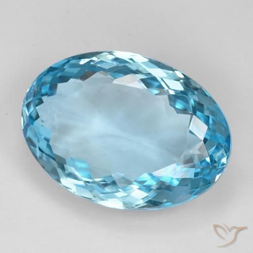 Topacio Azul Suizo natural de 27.65 ct, Ovalada, VVS