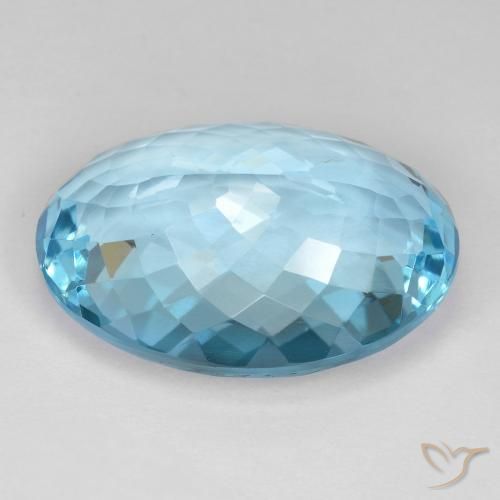Topacio Azul Suizo natural de 27.65 ct, Ovalada, VVS