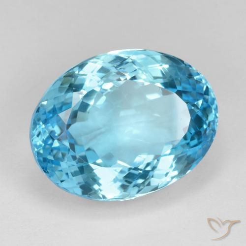 Topacio Azul Suizo natural de 26.73 ct, Corte Óvalo, VVS