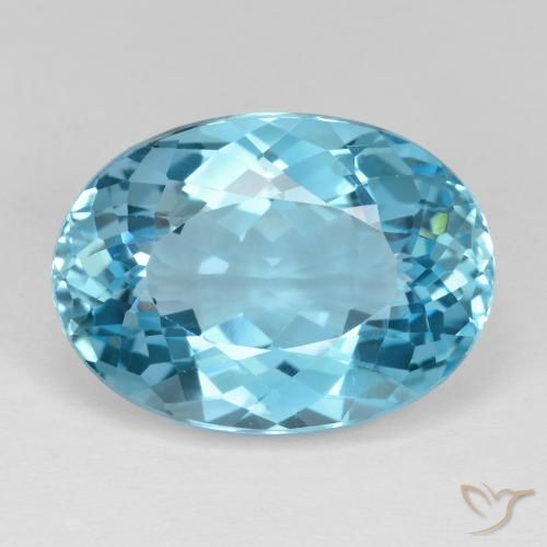 23.41ct Natural Azul Suizo Topacio, Ovalada, VVS