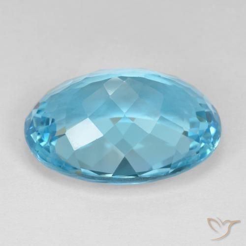 Topacio Azul Suizo natural de 23.41 ct, Ovalada, VVS