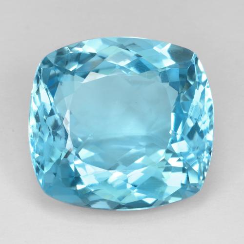 Topacio azul natural de 25,44 ct, corte cojín, VVS