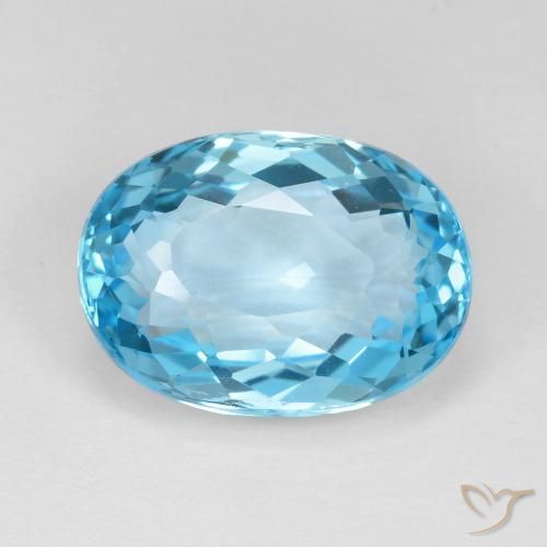 13.36ct Natural Azul Suizo Topacio, Ovalada, VVS