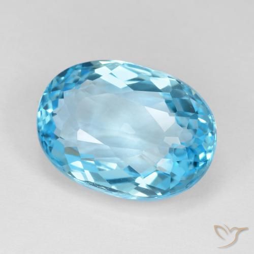 Topacio Azul Suizo natural de 13.36 ct, Ovalada, VVS