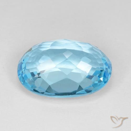 Topacio Azul Suizo natural de 13.36 ct, Ovalada, VVS