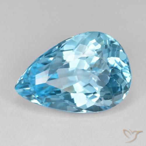 17.77ct Natural Azul Suizo Topacio, En forma de pera, VVS