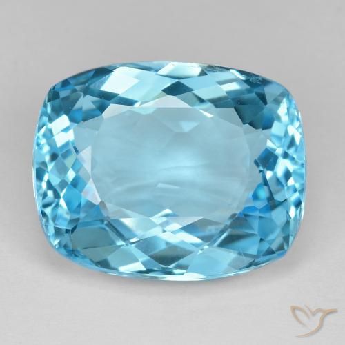 25.26ct Natural Azul Suizo Topacio, Forma Cojín, VVS