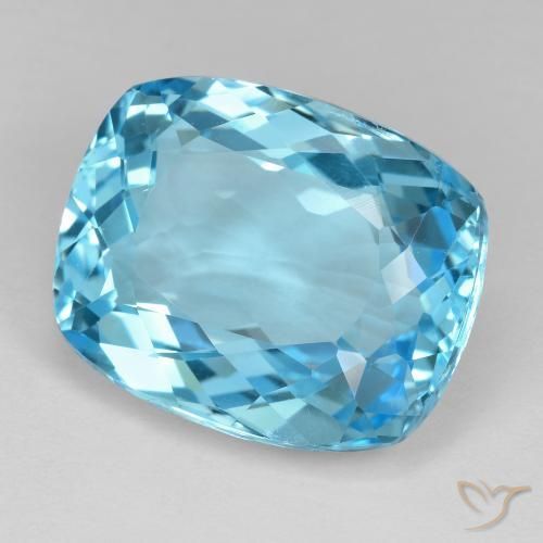 Topacio Azul Suizo natural de 25.26 ct, Forma Cojín, VVS