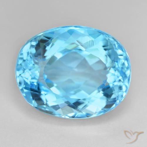 27.35ct Natural Azul Suizo Topacio, Ovalada, VVS