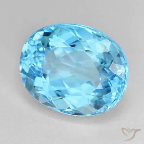 Topacio Azul Suizo natural de 27.35 ct, Ovalada, VVS