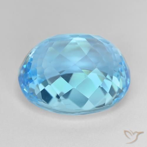 Topacio Azul Suizo natural de 27.35 ct, Ovalada, VVS