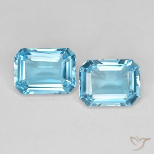 3.66ctw Natural Azul Suizo Topacio, corte esmeralda, VVS-VS