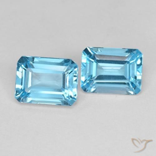 3.86ctw Natural Azul Suizo Topacio, corte esmeralda, VVS-VS
