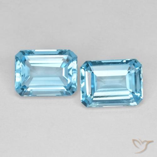 3.90ctw Natural Azul Suizo Topacio, corte esmeralda, VVS-VS