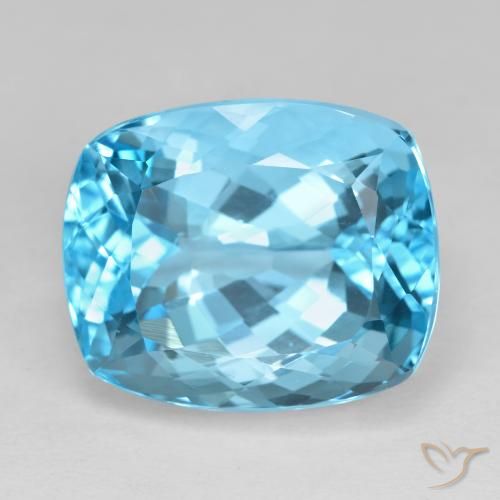 26.76ct Natural Azul Suizo Topacio, Forma Cojín, VVS