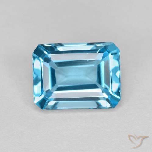 1.92ct Natural Azul Suizo Topacio, corte esmeralda, VVS