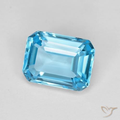 Topacio Azul Suizo natural de 2.04 ct, Corte Octágono / Esmeralda, VVS