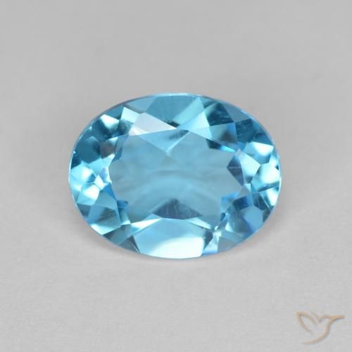 2.15ct Natural Azul Suizo Topacio, Ovalada, VVS-VS