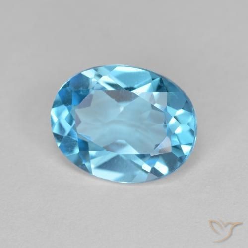 Topacio Azul Suizo natural de 2.15 ct, Ovalada, VVS-VS