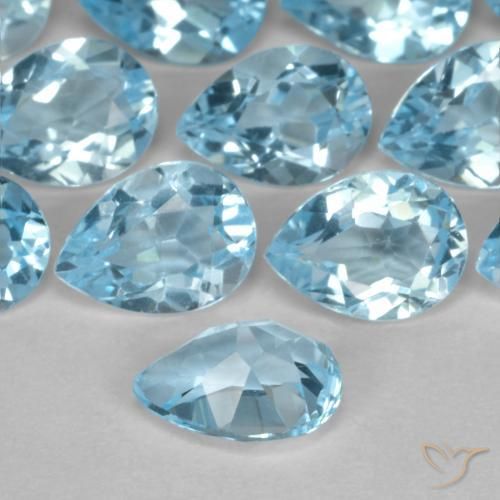Topacio Azul Suizo natural de 0.76 ct, En forma de pera, VVS-VS