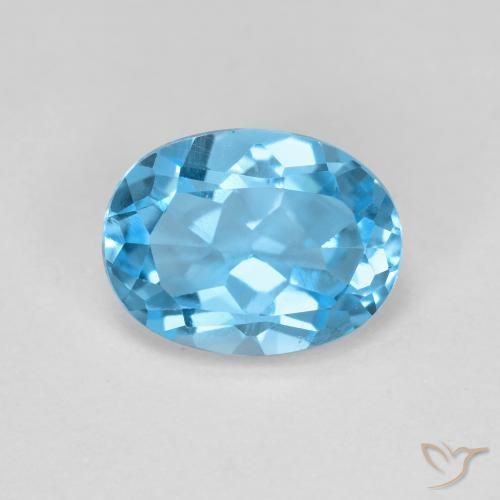 2.08ct Natural Azul Suizo Topacio, Ovalada, VS