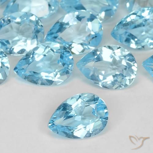 0.82ct Natural Azul Cielo Topacio, En forma de pera, VS