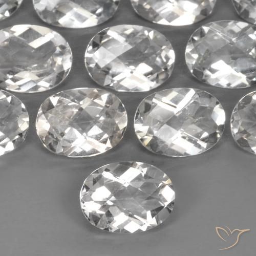 1.45ct Natural Blanco cálido Topacio, Ovalada, VVS-VS