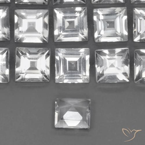 Topacio Blanco claro natural de 0.58 ct, Cuadrado, VVS-VS