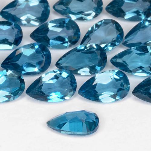 Topacio Azul Londres natural de 0.25 ct, En forma de pera, VVS-VS