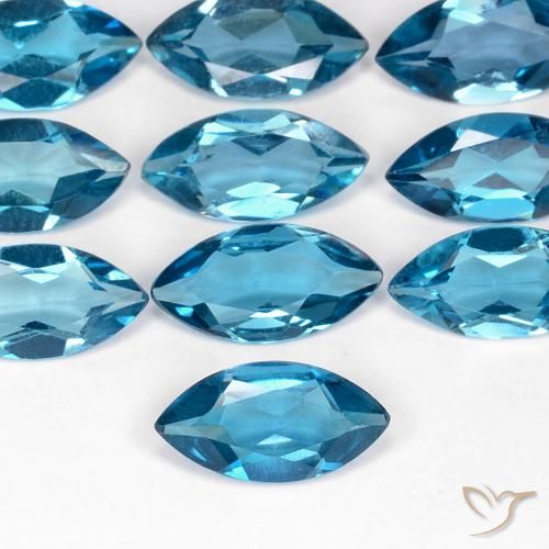 0.99ct Natural Azul Londres Topacio, Marquesa, VS