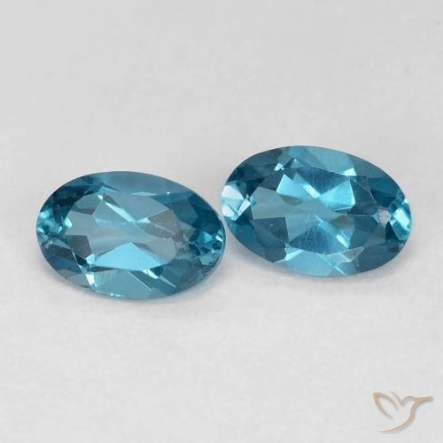 Gemas de Topacio Azul Londres natural de 1.13 ct, Ovalada, VS