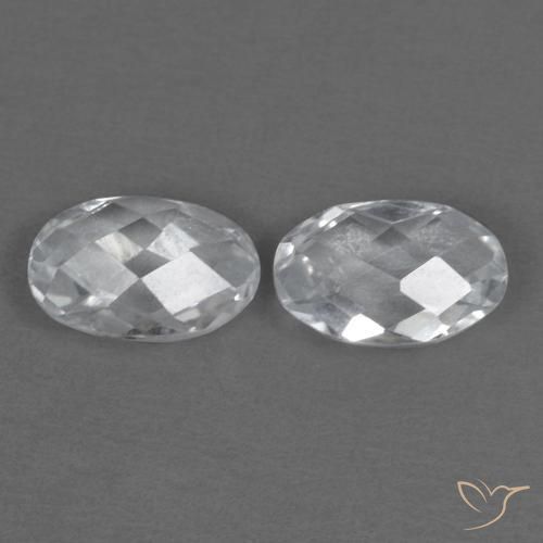 Gemas de Topacio Blanco natural de 0.99 ct, Ovalada, VVS