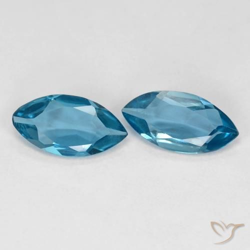 Gemas de Topacio Azul Londres natural de 1.99 ct, Marquesa, VS