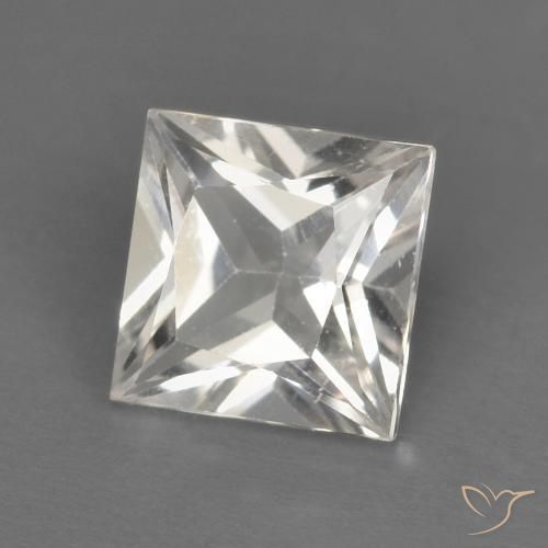 Topacio Blanco claro natural de 1.24 ct, Cuadrado, VVS